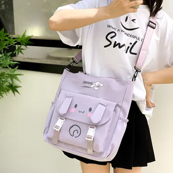 Kawaii Новая ручная сумка серии Sanrio Cinnamoroll, Вместительный рюкзак на одно плечо, Портативная Студенческая сумка для занятий, сумка-мессенджер