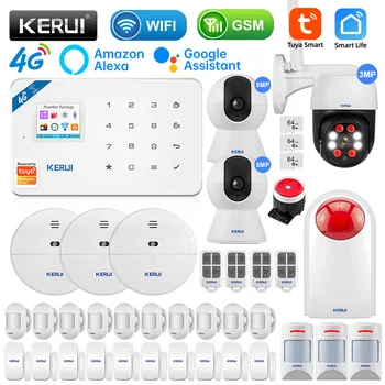 KERUI W184 4G/WIFI Сигнализация с Датчиком движения для Защиты от домашних животных Комплект Управления GSM Сигнализация Панель Tuya Security Беспроводное Устройство для Умного Дома