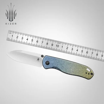 Kizer Knife Pocket Drop Bear Ki3619A3 2023 Новая Титановая ручка LC200N Стальное лезвие Уличный Охотничий нож с Глубоким зажимом для переноски