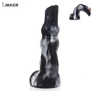 Licker Новый Многоцветный Фаллоимитатор с Конским Узлом и присоской G Spot, Стимулирующий Продукт для взрослых, Возбуждающие Секс-игрушки для мужской Мастурбации