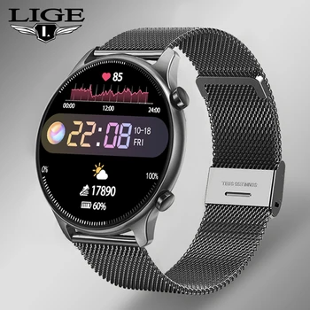 LIGE Смарт-часы Мужские AMOLED с Полным Сенсорным экраном Спортивные Фитнес-Женские Часы Водонепроницаемые IP68 Для Android Ios Smartwatch Мужские Женские
