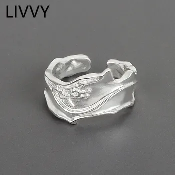 LIVVY Серебряное Цветное Неправильное Геометрическое открытое кольцо Для женщин, Новая Модная творческая личность, ювелирные подарки для Невесты