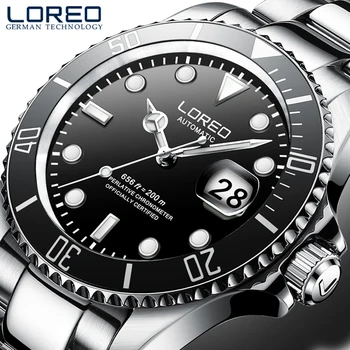 LOREO, мужские военные часы 20ATM, водонепроницаемые наручные часы, Лидирующий бренд, Повседневные спортивные Автоматические механические часы Seagull, Мужские Оригинальные