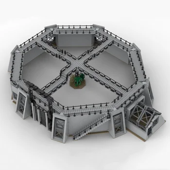 MOC-47540 Мир Юрского периода - Клетка Велоцираптора, строительный блок, модель, игрушка-головоломка, подарок для детей