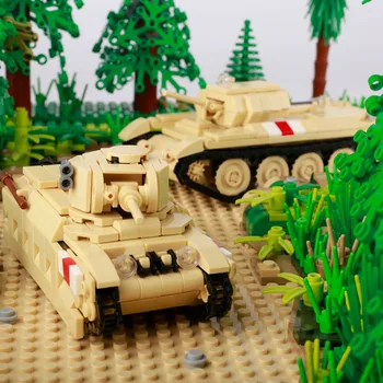 MOC Военный танк Строительные блоки WW2 Танк Модель Бронированной машины Кирпичи Детская игрушка 