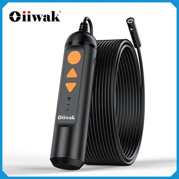 Oiiwak Трехобъективная 8-миллиметровая Wifi Эндоскопическая камера 1080P Беспроводной Бороскоп IP67 Водонепроницаемая Змеиная Эндоскопическая камера для канализации