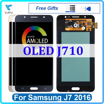 OLED Экран Для Samsung Galaxy J7 2016 J710 ЖК-дисплей с Сенсорным экраном J710F J710M J710FN Дигитайзер В Сборе Замена Ремонт