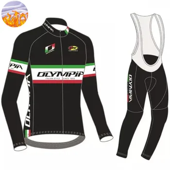 olympia italia мужская велосипедная одежда из теплого флиса с длинным рукавом jacketmtb велосипедная одежда велосипедный нагрудник колготки ciclismo костюм