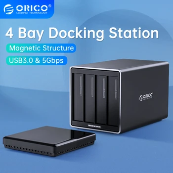 ORICO NS Series 3,5-Дюймовая док-станция для жесткого диска с 4 отсеками USB3.0 Поддержка жесткого диска 64 ТБ Корпус жесткого диска 5 Гбит/с с адаптером питания 78 Вт
