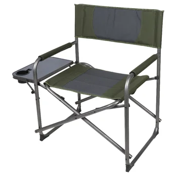 Ozark Trail Негабаритное директорское кресло с приставным столиком для улицы, зеленое тканевое кресло для кемпинга, пляжное кресло, складной стул