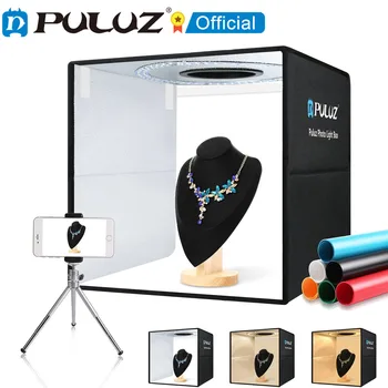 PULUZ 40 см Складной Портативный Кольцевой Светильник с Быстрой Зарядкой Type-C USB-C Для Фотоосвещения, Палатка для Студийной съемки, Коробка с 6 Цветными Фонами