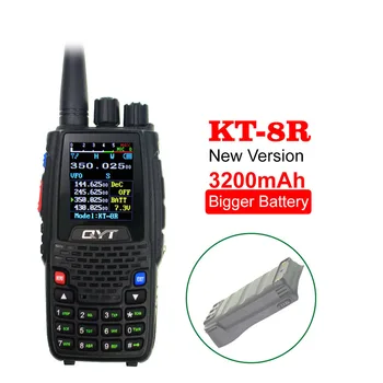 QYT Четырехдиапазонный портативный KT-8R с 4-полосной батареей емкостью 3200 мАч, увеличенной Емкостью наружного домофона, УФ-двухстороннее радио, цветной дисплей KT8R, приемопередатчик мощностью 5 Вт