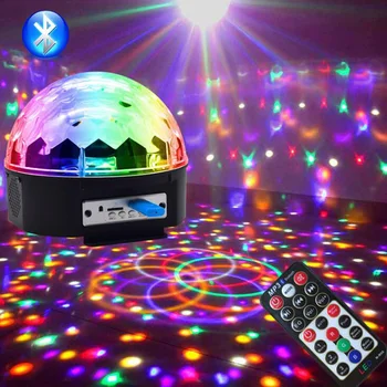 RGB Disco Ball Party Lights DJ Disco Light Светодиодный Проектор Strobe Lamp День Рождения Автомобильный Клубный бар Караоке Рождественский звук Активирован