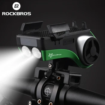 ROCKBROS, Велосипедный фонарь, Водонепроницаемый держатель для телефона, Велосипедная фара, Bluetooth-звонок, динамик, велоплеер, USB-аккумуляторная батарея