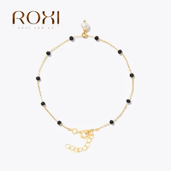 ROXI Универсальный Жемчужный халцедоновый браслет из стерлингового серебра 925 Пробы, трехцветный Летний браслет, Женский пляжный браслет