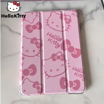 Sanrio Hello Kitty, Милый Розовый чехол для планшетного компьютера iPad 9-го поколения Air 5, защитный чехол Kawaii, корейский Стильный Ipad Pro 2022