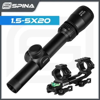 SPINA Optics 1.5-5X20 Тактический Охотничий Прицел Mil-dot с Прицельной сеткой Оптический Прицел для Пневматической винтовки С креплениями
