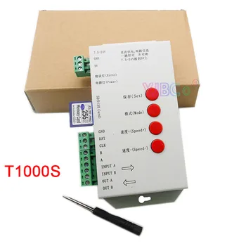T1000S SD-карта светодиодный пиксельный контроллер, 5 В ~ 24 В, 12 В для WS2801 WS2811 WS2812B LPD6803 2048 светодиодный контроллер