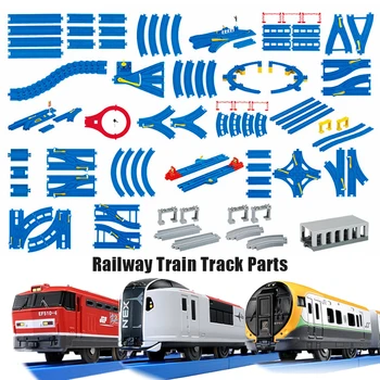 Takara Tomy Всевозможные пластиковые детали для железнодорожных путей, аксессуары для игрушек, Кривые/прямые/Блочные/Мостовые дорожки, игрушки для детей
