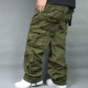 Tide Свободные Брюки-карго размера Плюс 44, Комбинезон, мужские хлопчатобумажные брюки в стиле хип-хоп, мужские Мешковатые повседневные мужские штаны, Камуфляж