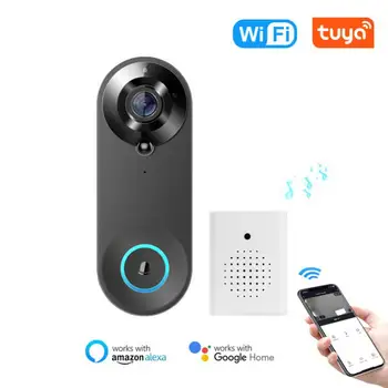 Tuya 1080P WIFI Дверной Звонок Высокой Четкости Умный Дом Ночного Видения Дверной Звонок Камера Голосовая Видеосигнализация С Google Assisant Alexa