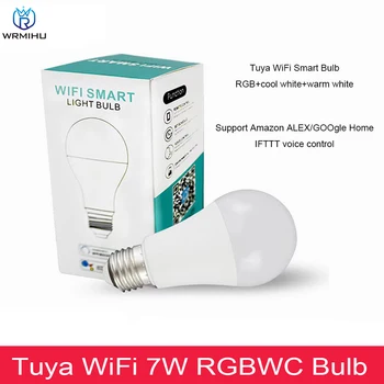 Tuya 7 Вт WIFI Умная Лампочка E27 RGBCW Светодиодная Лампа С Регулируемой Яркостью С приложением Smart Life Голосовое Управление Для Google Home Alexa