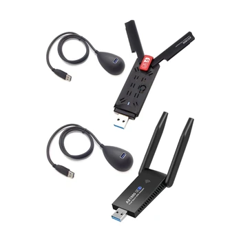 WiFi 6 USB Адаптер AX1800 2,4 Г/5 ГГц AX1800H Беспроводная карта USB3.0 WIFI6 Адаптер RTL8832AU Высокоскоростной 1800 М