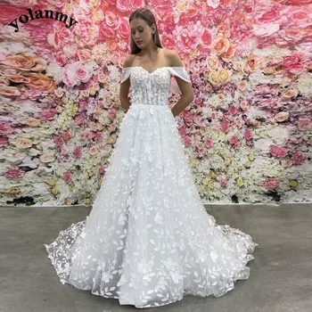 YOLANMY, модные кружевные свадебные платья Aline для женщин, с разрезом в виде Сердца, с аппликацией Vestido De Casamento на заказ