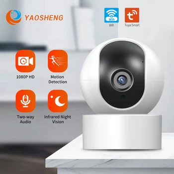 YS 3MP IP-камера Tuya Smart Mini WiFi Внутренняя Беспроводная Охранная домашняя камера видеонаблюдения 2MP с автоматическим отслеживанием