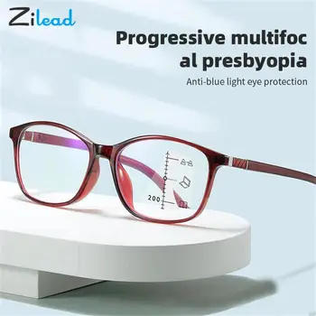 Zilead Мультифокальные Прогрессивные Очки Для Чтения с Синим Светом Для Женщин И Мужчин, Сверхлегкие Дальнозоркие Оптические Очки С Диоптриями 0+1+2+4
