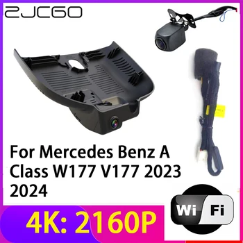 ZJCGO 4K 2160P Dash Cam Автомобильный Видеорегистратор Камера 2 Объектива Рекордер Wifi Ночного Видения для Mercedes Benz A Class W177 V177 2023 2024