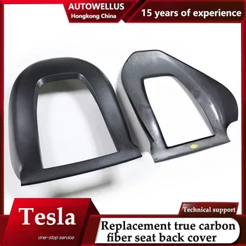 Автоаксессуары Из Углеродного волокна Заменяют Оригинальную крышку спинки автокресла model3 Для Салона Tesla Model 3 Model Y 2017-2023