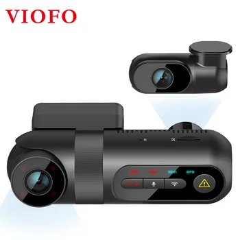 Автомобильные Видеорегистраторы VIOFO T130, 3-Канальная Регистраторная камера, Встроенный WIFI GPS, Улучшенная Автомобильная Камера ИК Ночного Видения, 24-часовой режим парковки, G-Сенсор