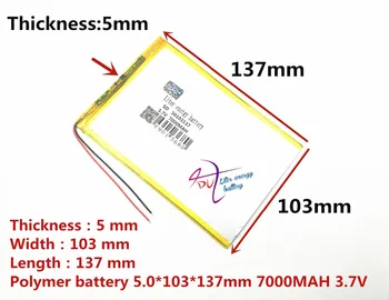Аккумулятор для планшета 3,7 В, 7000 мАч, универсальные перезаряжаемые литиевые батареи для планшетов каждой марки 50103137