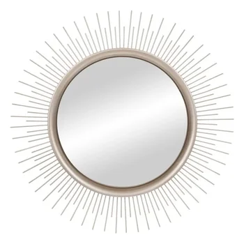 Акцентное зеркало Sunray Starburst с круглой спицей, настенное крепление, матовое серебро, 30 