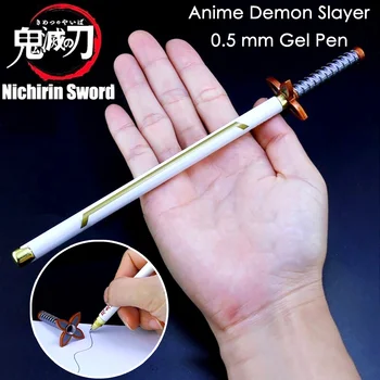 Аниме Demon Slayer Sword Гелевая Ручка 0,5 мм Черные Чернила Для Заправки Ручки Школьные Канцелярские Принадлежности Kimetsu No Yaiba