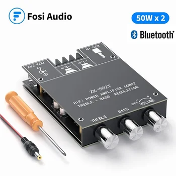 Аудио Bluetooth 5,0 Аудиоприемник Плата Усилителя Беспроводной Мощности Цифровой AUX Модуль Усилителя низких и высоких частот TPA3116D2 50 Вт x2
