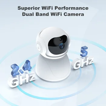 Беспроводная камера 5 ГГц, 2,4 G, двухдиапазонный 1080P WiFi, Беспроводная радионяня с автоматическим отслеживанием, PTZ Мини-камера видеонаблюдения
