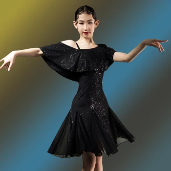 Блестящее Платье для Латиноамериканских Бальных Танцев, Дизайнерская одежда для девочек, Летнее Платье, Сценический костюм, Одежда для Танго, Одежда для Танцев Сальсы DL8089