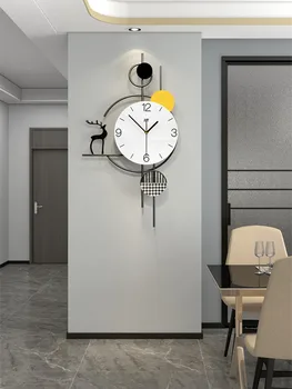 Большие Настенные часы с 3D Оленем, домашние часы для гостиной, Дизайнерские часы Morden, Бесшумное Художественное Украшение, Подвесной Гороскоп в Скандинавском Стиле