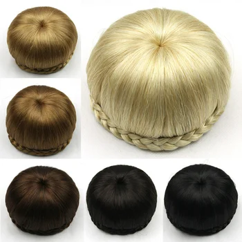 Большой размер Синтетической заколки для волос в виде бублика-валика, Шиньон, пучок для волос, резинки для женщин