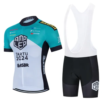 В наличии 2023 Team AMPLER Pro Велоспорт Джерси 9D Нагрудник Комплект MTB Франция Велосипедная Одежда Быстросохнущая Велосипедная Одежда Мужская Короткая Майо