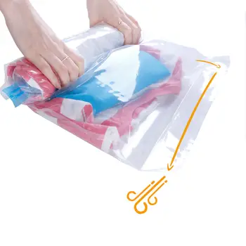 Вакуумный мешок для хранения одежды Органайзер Ручные Рулонные сумки для путешествий Свитера Пальто Нижнее Белье Компактное хранение Сжатые пакеты