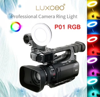 Видеосвет LUXCEO P01RGB С Рассеивающей Крышкой 3000K-6000K 360 Цветов Регулируемая Студийная Круглая Лампа Для Фотосъемки Для Youtube TikTok