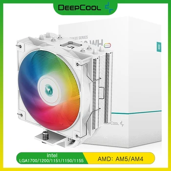 Воздушно-водяной охладитель DEEPCOOL AG400 для процессора 5V 3Pin ARGB 4 Тепловые трубки Бесшумное Охлаждение для настольных ПК LGA1700/115X/1155/AM5/AM4