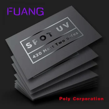 Высококачественная роскошная визитная карточка с УФ-печатью в черном пятне с собственным логотипом