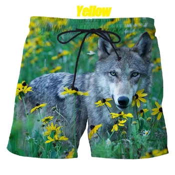 Горячая распродажа, модные 3D шорты с изображением животного Волка, хип-хоп, Рок, Креативные Летние Повседневные пляжные Шорты