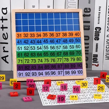 Деревянная доска Монтессори, математическая игрушка для подсчета последовательных чисел от 1 до 100, Развивающие игрушки для детей
