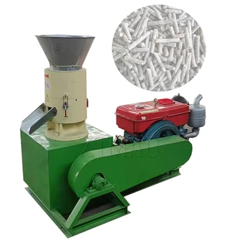 Дизельная 60-80 кг/ч Молотковая мельница для измельчения древесных опилок, машина для производства топливных гранул