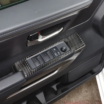 Для 2022-2023 Toyota Tundra, мягкий карбоновый стайлинг автомобиля, наклейка на рамку кнопки переключения подъема стекла автомобиля, аксессуары для интерьера автомобиля